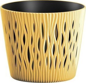 Prosperplast Doniczka Prosperplast Sandy Round, śr. 19 cm, musztarda, z wkładem