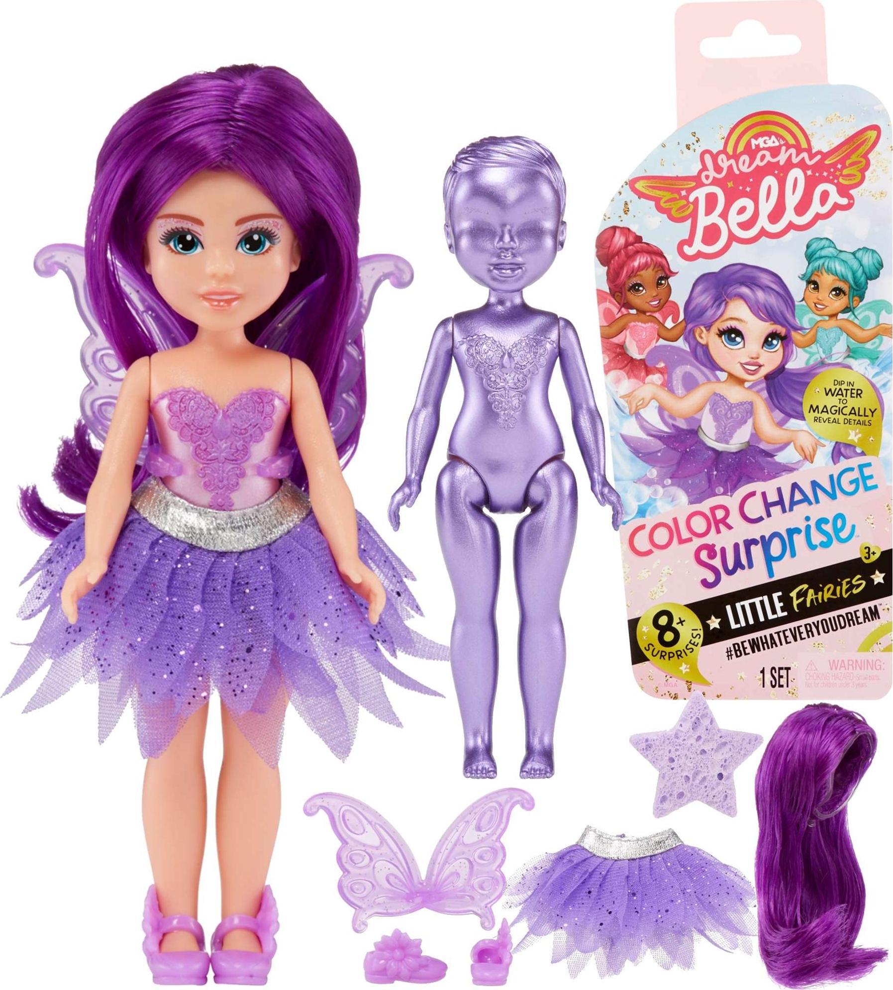 MGA MGA's Dream Bella Color Change Surprise Little Fairies Doll - Aubrey (Purple)
