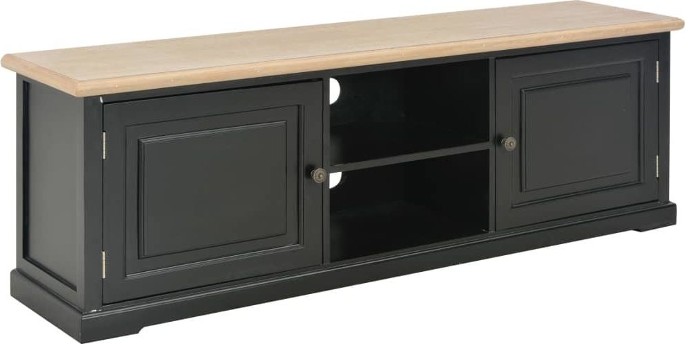 vidaXL Szafka pod TV, czarna, 120 x 30 x 40 cm, drewniana