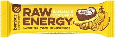 Bombus Baton RAW ENERGY banan kokos bezglutenowy 50 g Bombus