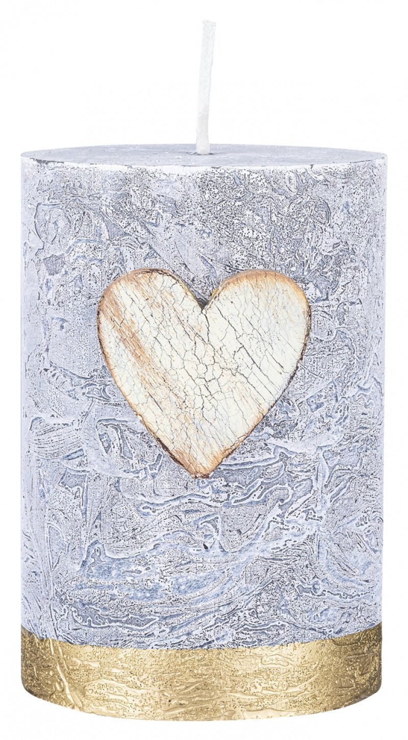 Świeca słupek DONAU HOME Golden Heart, 70x100mm, grafitowy