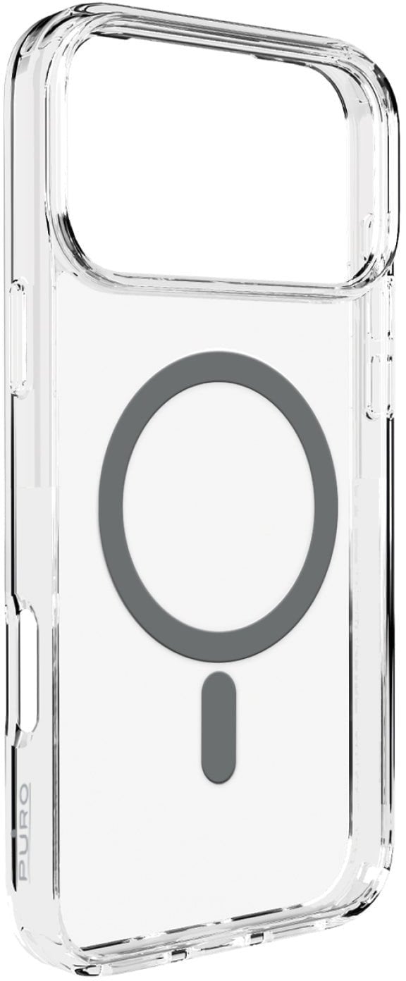 Etui Puro Lite Mag TPU+PC kompatybilne z MagSafe na iPhone 17 Pro Max - przezroczyste z szarym pierścieniem