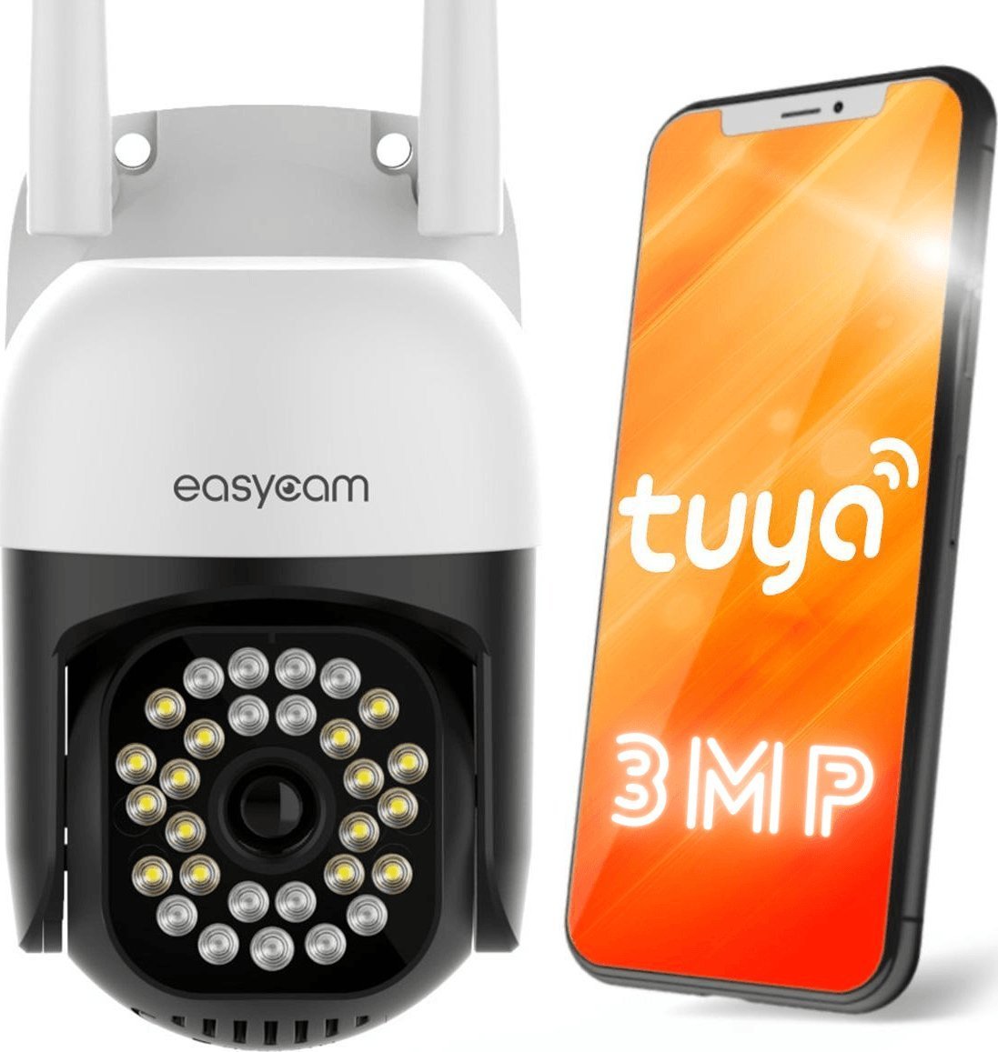 Kamera IP EASYCAM Kamera IP EasyCam obrotowa zewnętrzna WiFi LED 25m Tuya 3MP 4 x zoom EC-3PT12L16IR