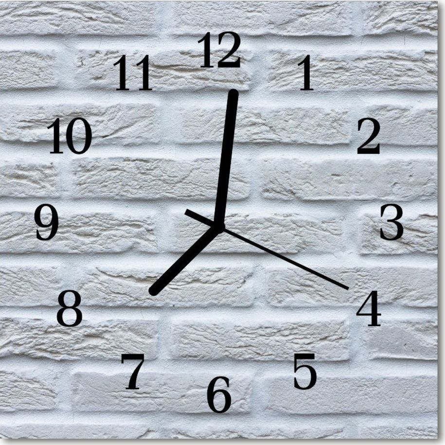 Tulup Zegar szklany ścienny Cichy Klinkier Cegła 30x30 cm - 72131653