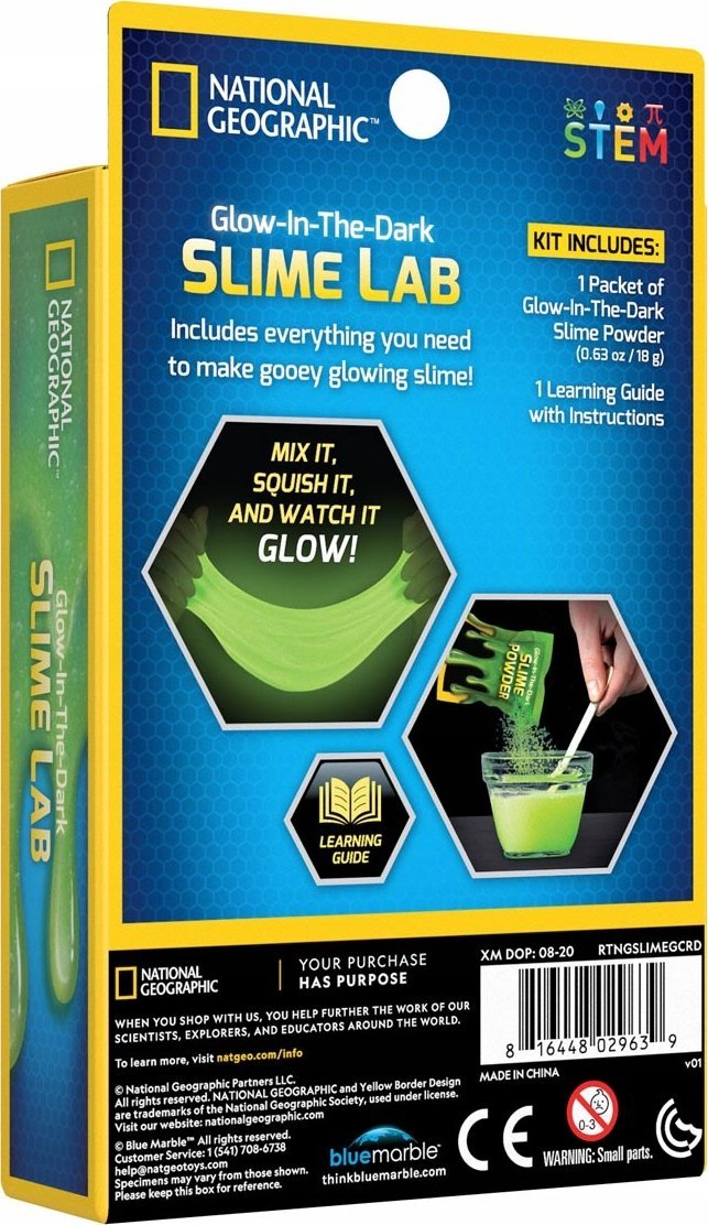 National Geographic NATIONAL GEOGRAPHIC Zestaw ze świecącą w ciemności masą slime, zabawka kreatywna