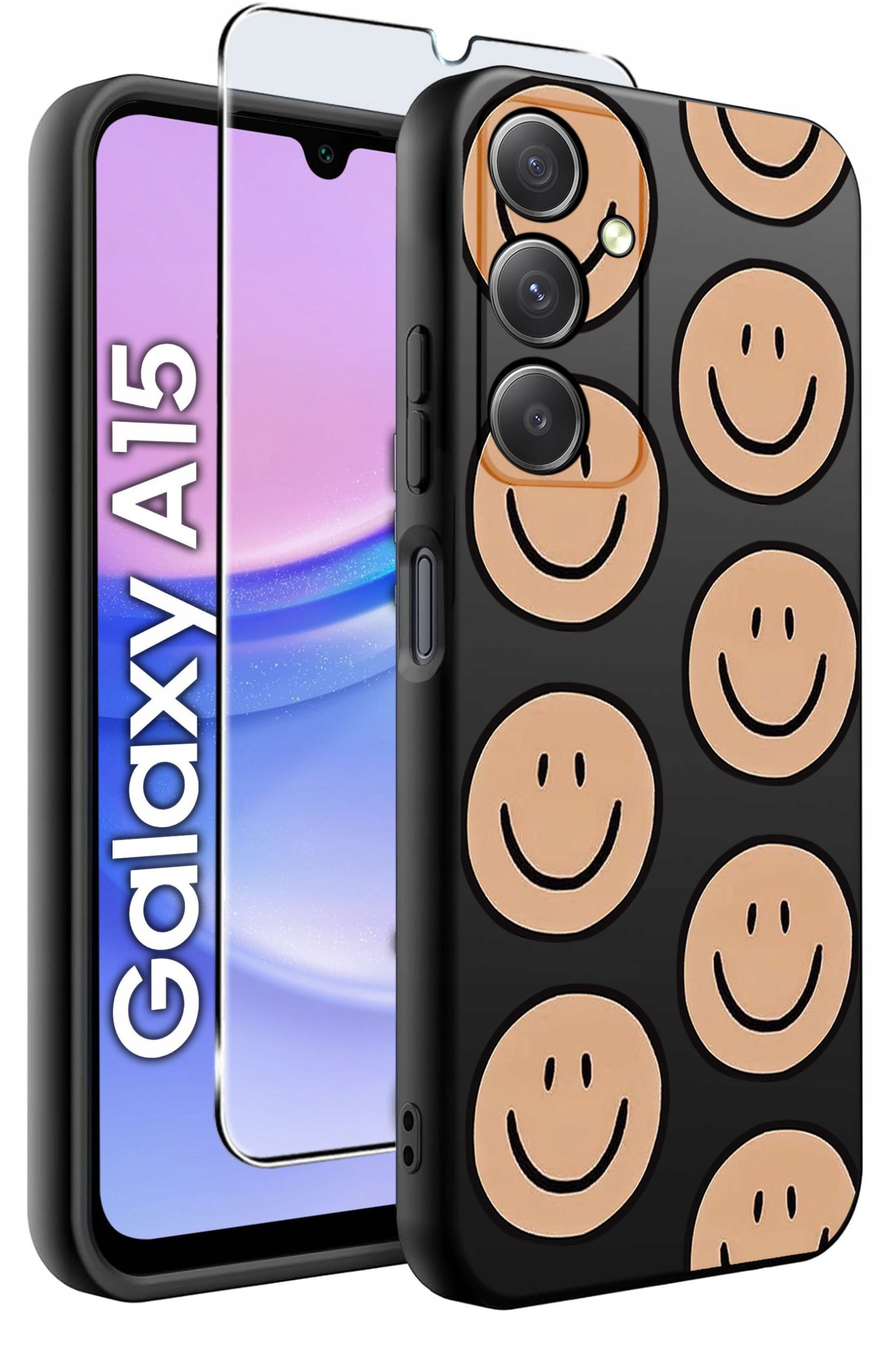 ETUI do Samsung A15 4G | 15 5G WZORY | SILIKONOWE MATT CASE + SZKŁO 9H