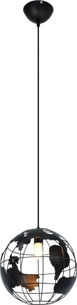 Lampa wisząca Mdeco LAMPA wisząca ELM6862/1 BLACK MDECO metalowa OPRAWA planeta ZWIS globus czarny