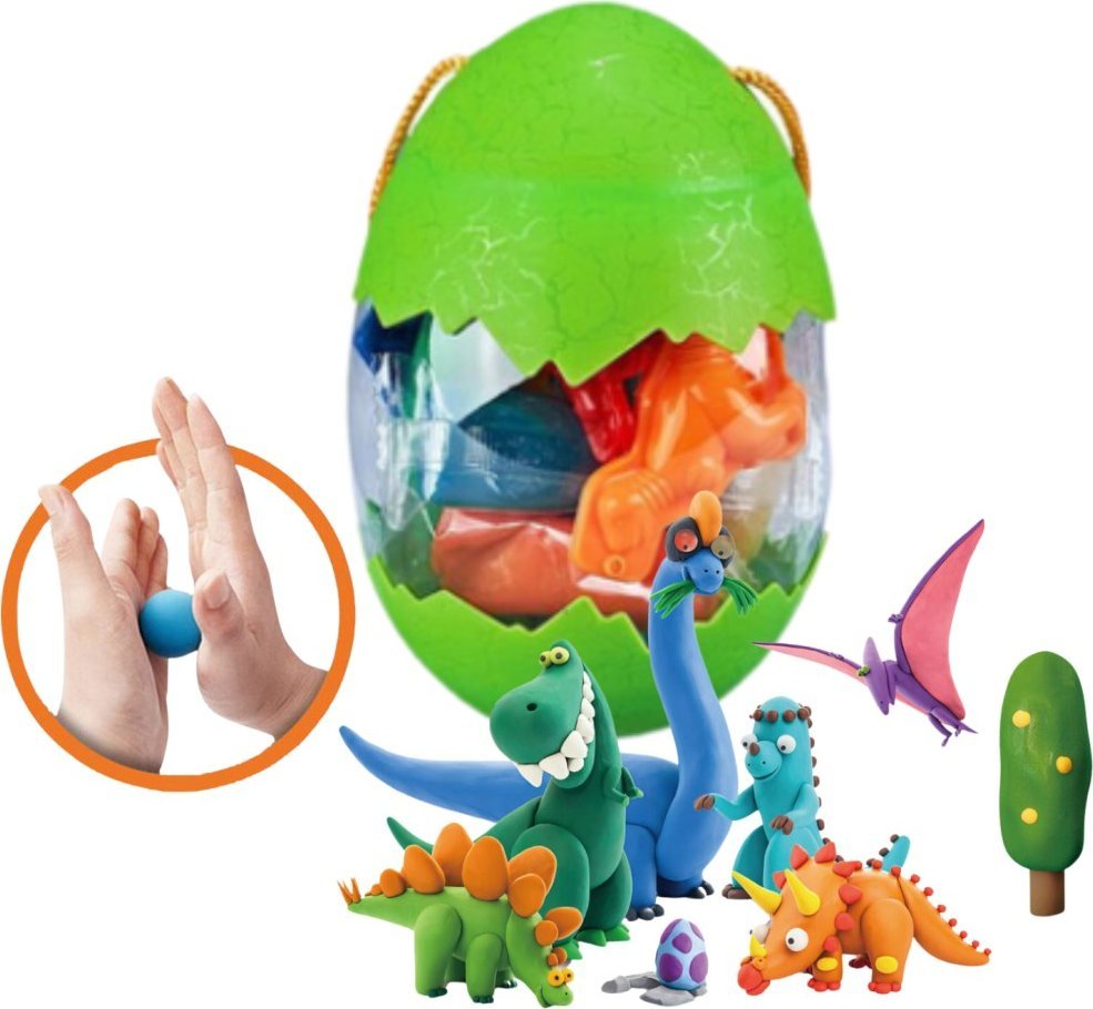 MASA PLASTYCZNA DINOZAURY Z FOREMKAMI 1SZT