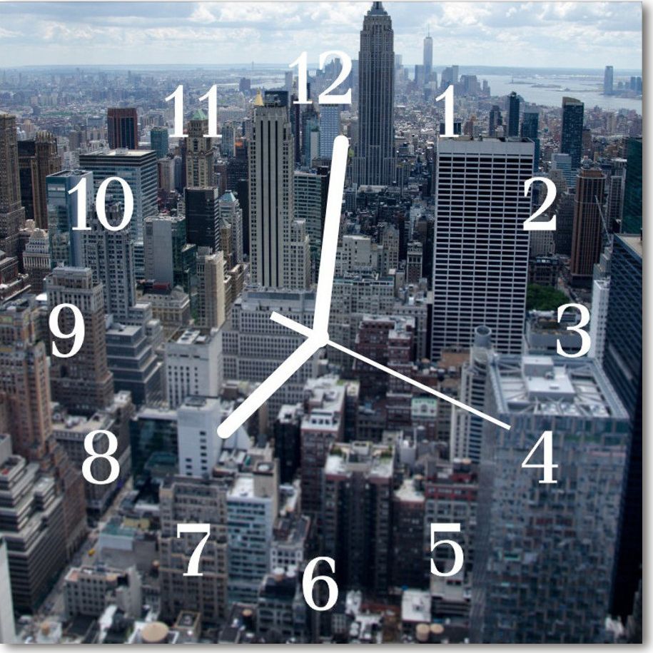 Tulup Zegar szklany ścienny Cichy Miasto