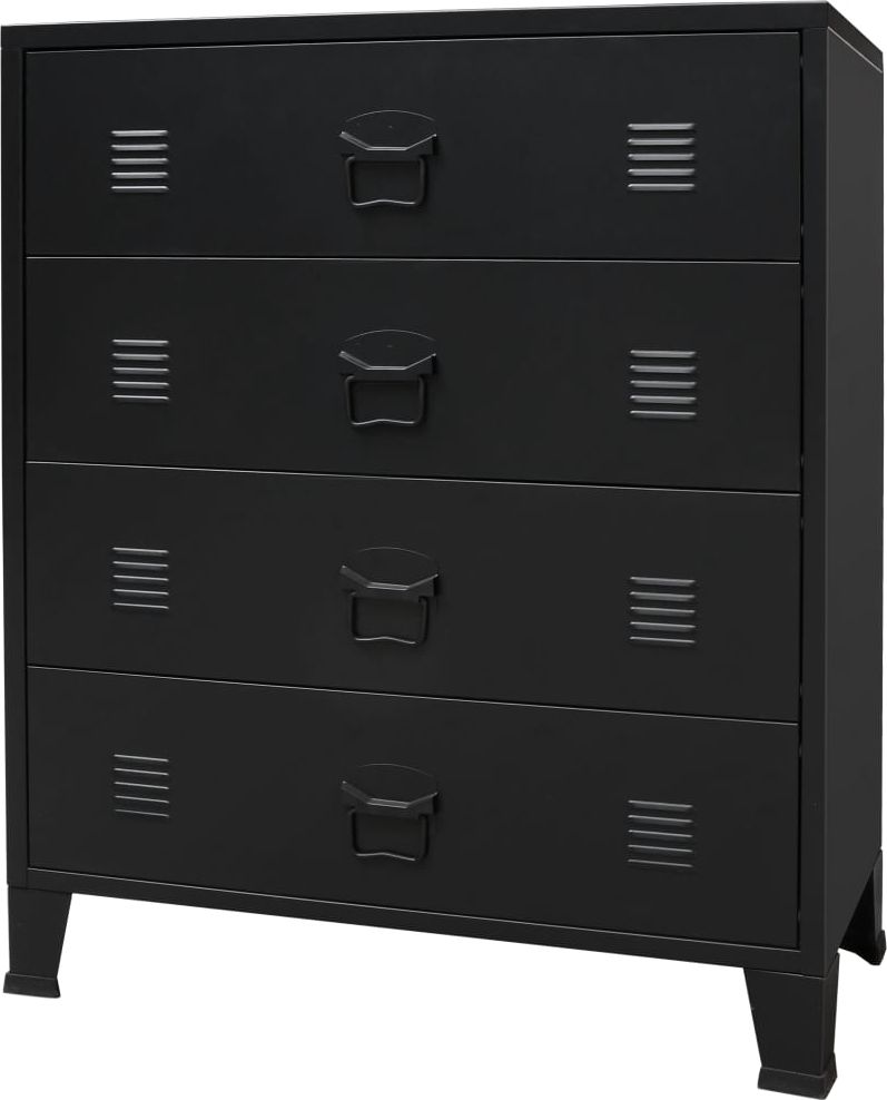 vidaXL Metalowa komoda w industrialnym stylu, 78 x 40 x 93 cm, czarna