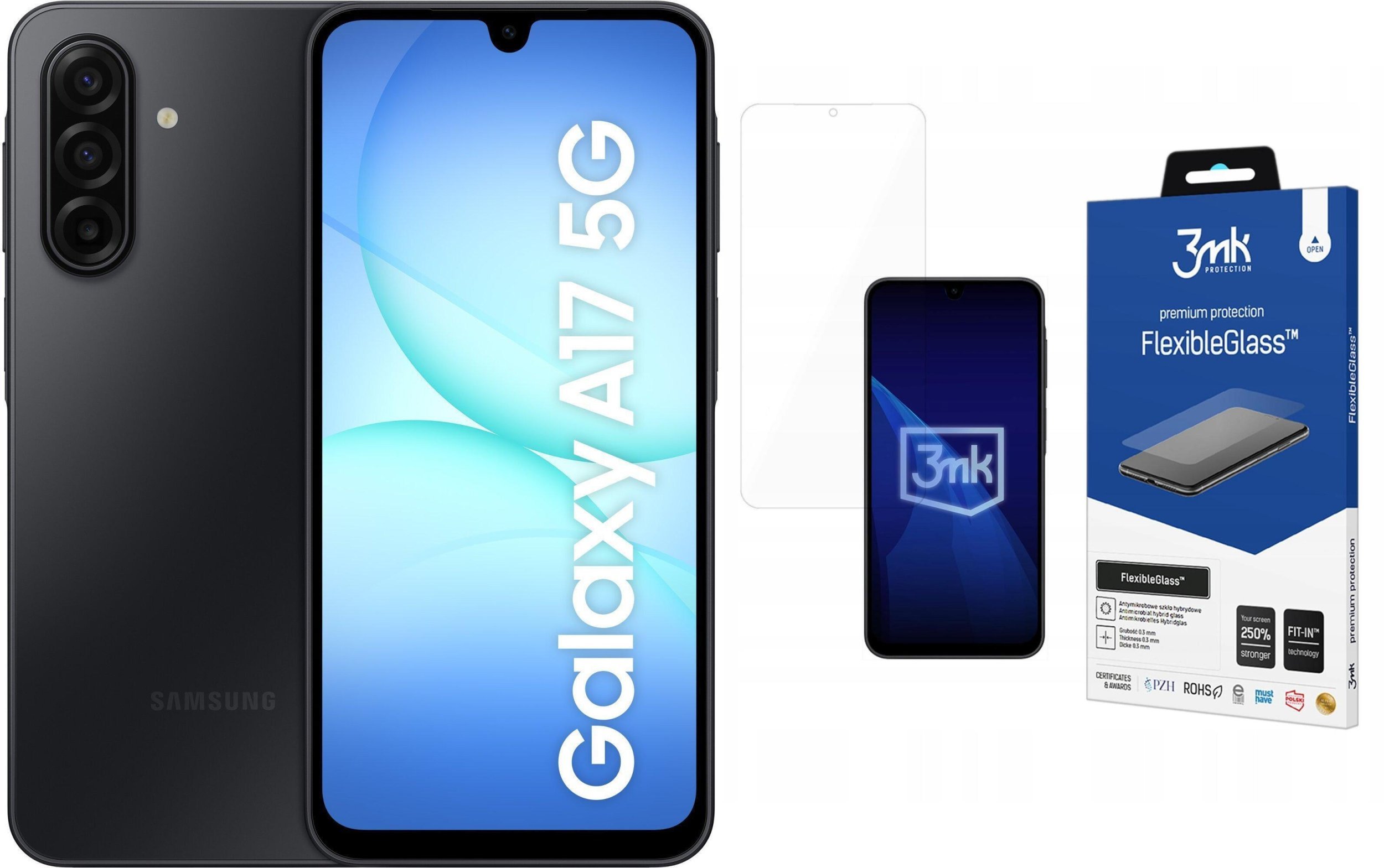 Smartfon Samsung Galaxy A17 5G 4/128GB Czarny (SM-A176BZKAEUE) + FlexibleGlass