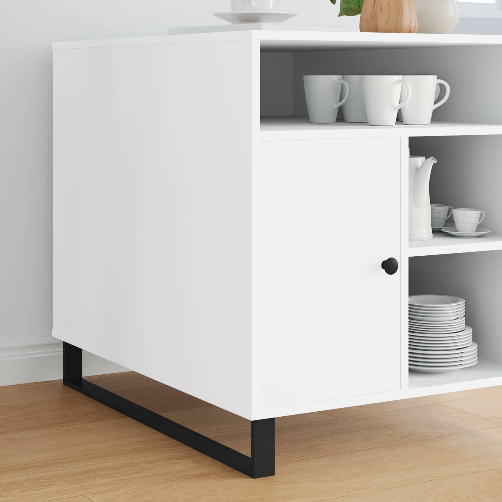 vidaXL Nóżki meblowe 2 pcs Czarny 79,6 x 4 x 10 mm Żelazo