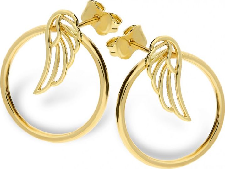 Lovrin KOLCZYKI ZŁOTE 585 SKRZYDŁA SZTYFT NA PREZENT