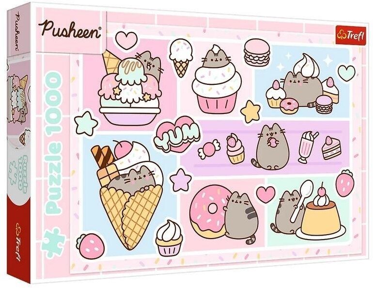Puzzle 1000 Słodki Pusheen TREFL