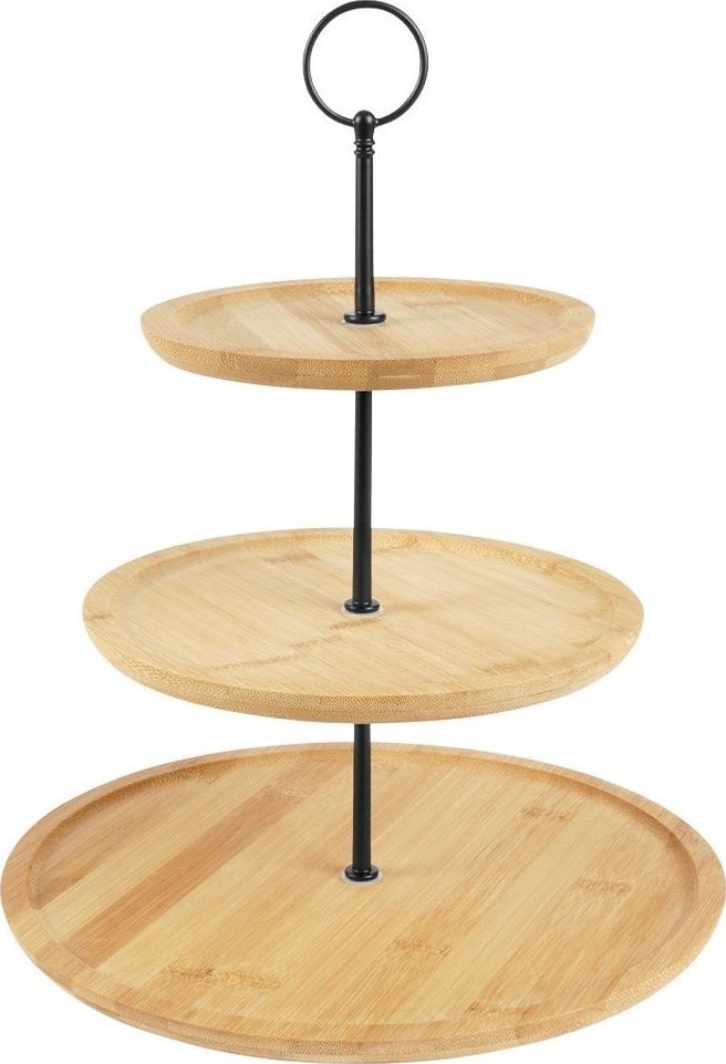 Patera trzypoziomowa 35 cm bambusowa Excellent