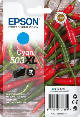 Tusz Epson Epson 503XL - 6.4 ml - XL - Cyan - original - Blister mit RF- / akustischem Alarmsignal - Tintenpatrone - fur Expression Home XP-5200, XP-5