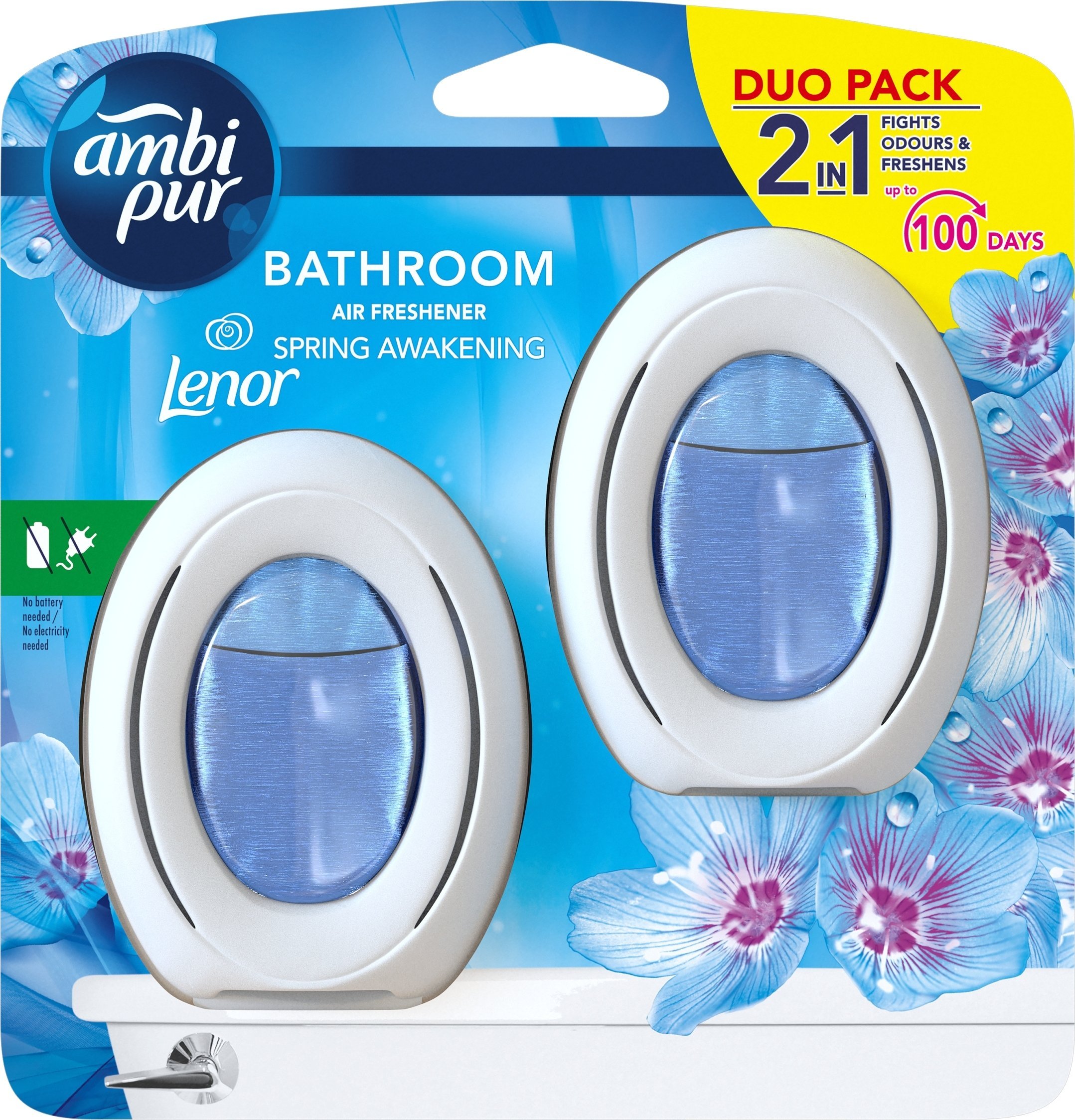 Ambi Pur Bathroom Odświeżacz powietrza nieelektryczny Flower&Spring 2x7,5ml 15ml