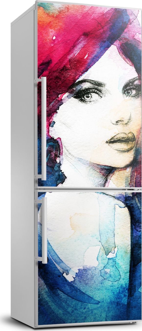 Tulup Naklejka samoprzylepna na lodówkę 70x190 cm Abstrakcja kobieta