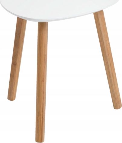 Jysk Stolik kawowy biały drewniane bambusowe nóżki TAPS 40x40