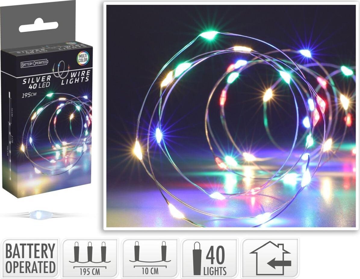 Christmas Gifts Lampki druciki na baterie girlanda 40 led multikolor