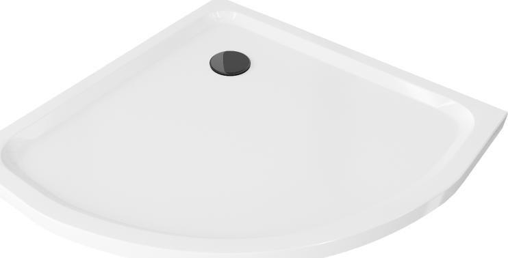 Brodzik Mexen Mexen Flat brodzik półokrągły slim 70 x 70 cm, biały, syfon czarny - 41107070B