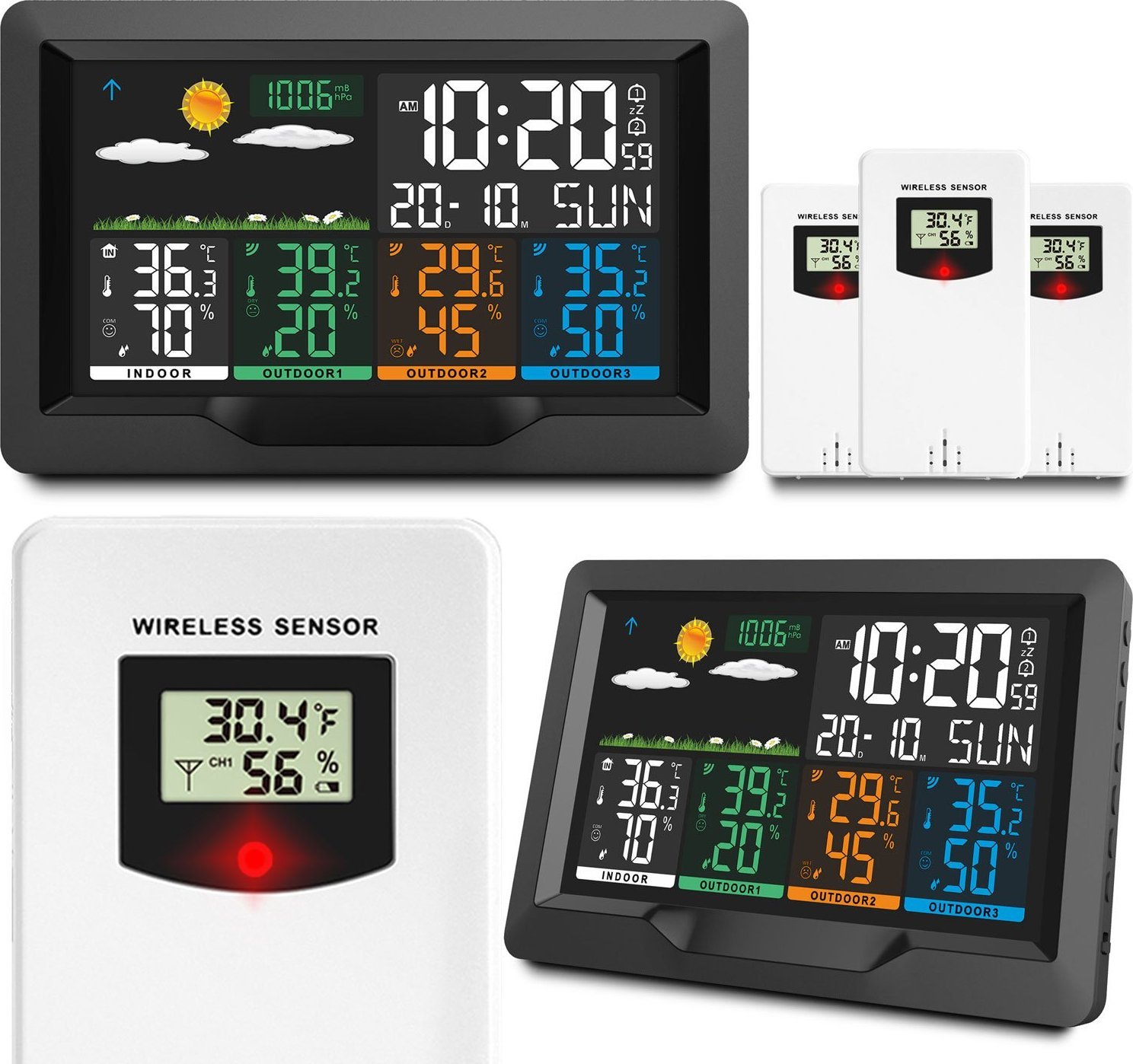 Stacja pogodowa Berdsen Stacja pogodowa z wyświetlaczem BD-904 czarna