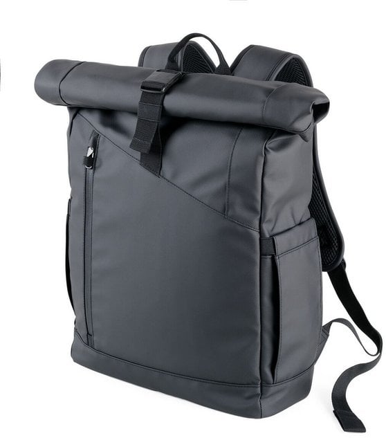 TROIKA Roll Top Rucksack TROIKA BLACK ROLL TOP