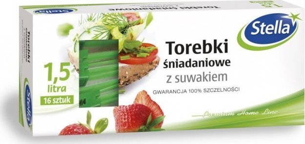 Stella Torebki śniadaniowe z suwakiem 1.5 l -16szt