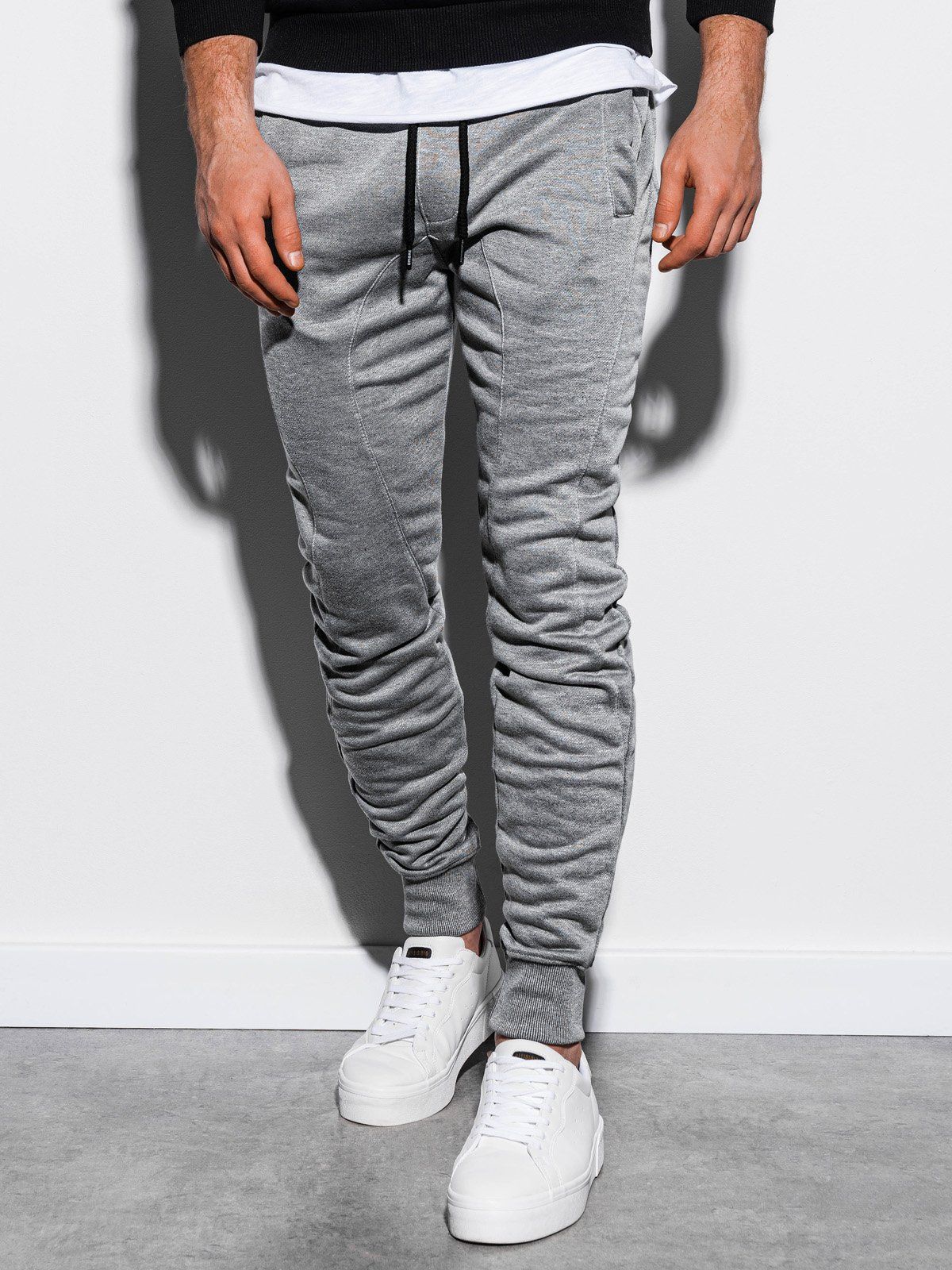 Ombre Spodnie męskie dresowe P867 szare r. XL