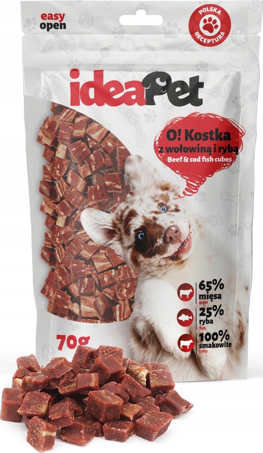 IdeaPet IdeaPet O! Kostka z wołowiną i rybą 70g