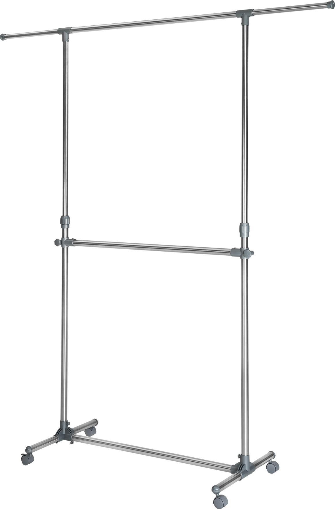 Tectake Garderoba wieszak na ubrania 165x48x200cm - szary