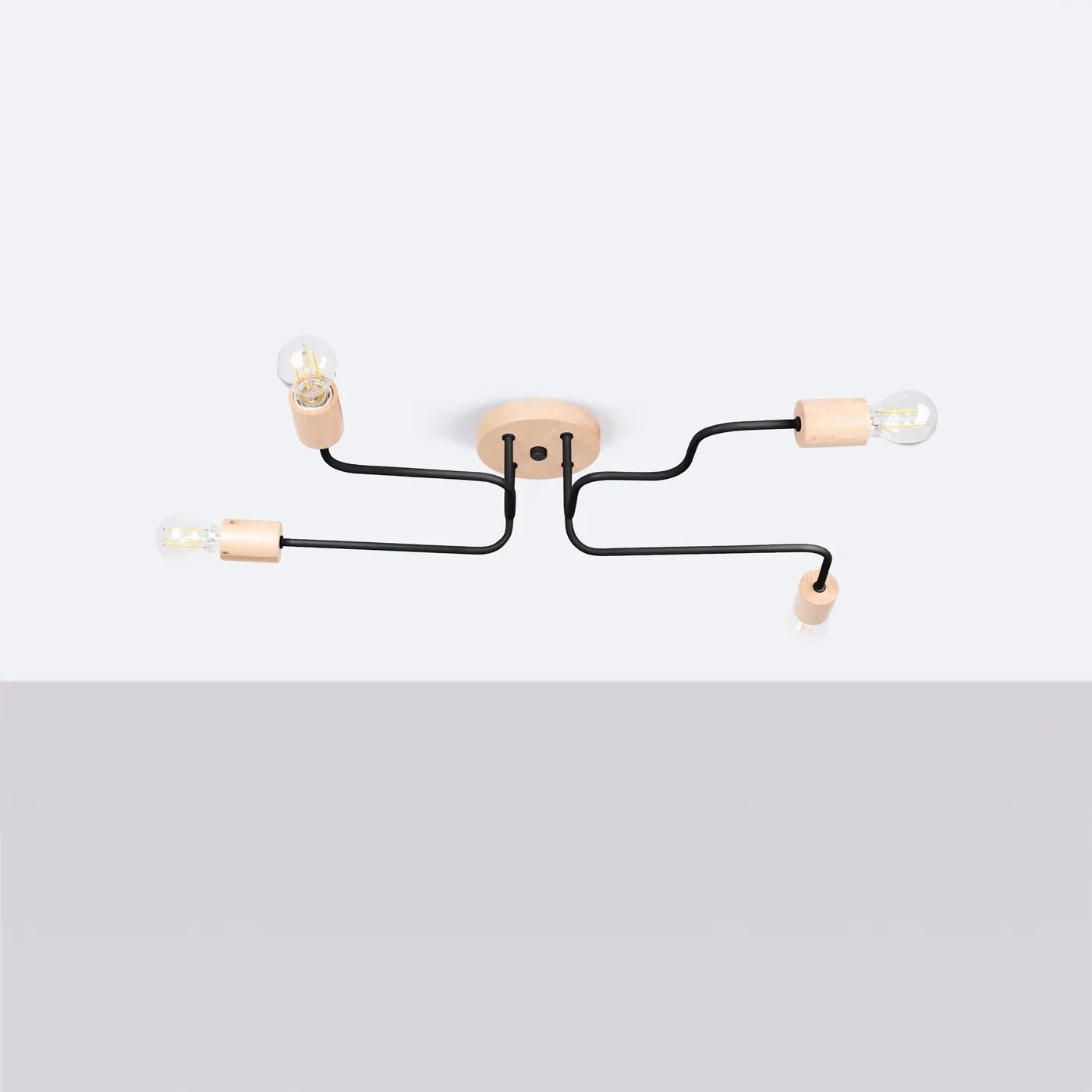 Żyrandol TIMBO 4 czarny SOLLUX LIGHTING