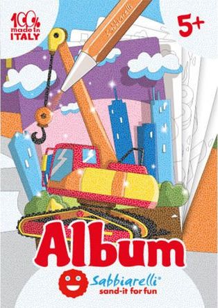 Album do kolorowania piaskiem Pojazdy budowlane 5l+ SABBIARELLI