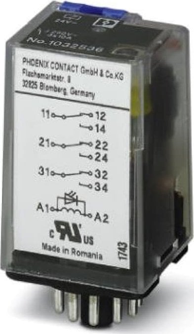 Phoenix Contact Przekaźnik przemysłowy 3P 10A AgNi 230V AC do gniazda ECOR-3, REL-OR-BL/L-230AC/3X21