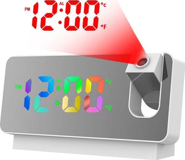Benetech Elektroniczny zegar z projektorem kolorowy wyświet