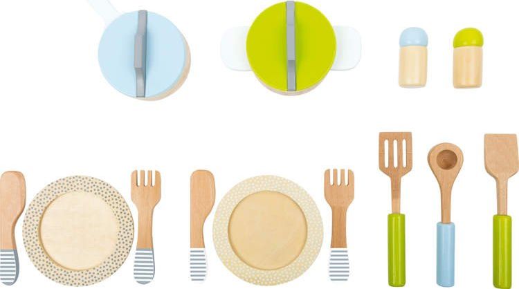 Small Foot Drewniany zestaw naczyń do zabawy dla dzieci