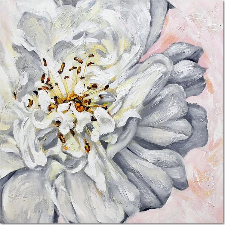 GO-BI Obraz "Kwiaty nowoczesne" ręcznie malowany 60x60cm