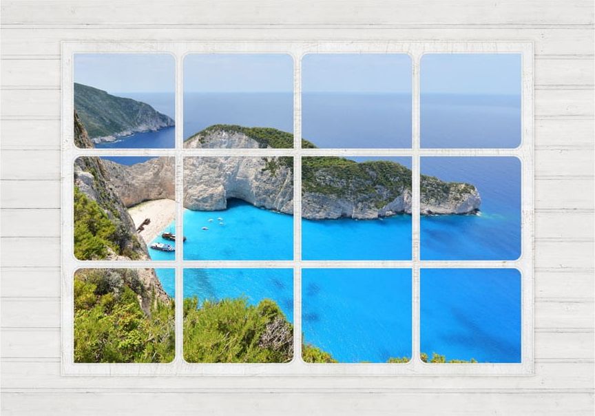 DecoNest Fototapeta - Okno na świat - 250X175