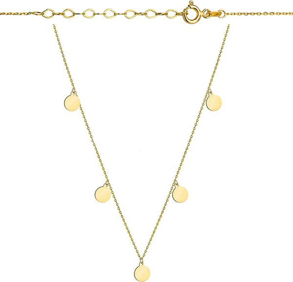 Lovrin Złoty naszyjnik 585 z zawieszkami kółeczka 1,05g