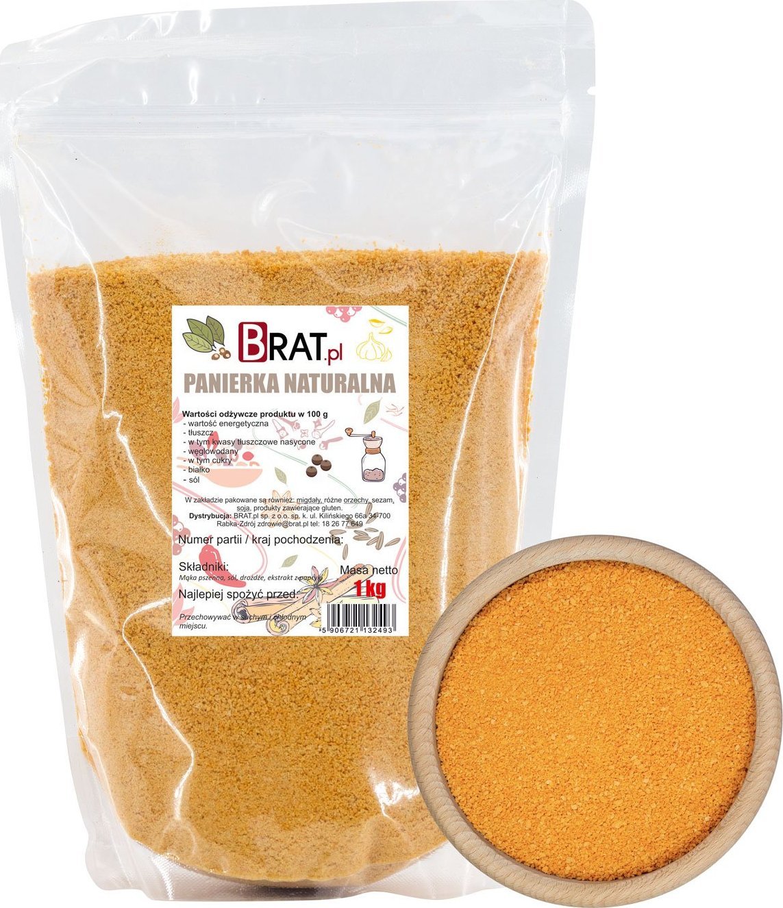 BRAT.PL PANIERKA Naturalna 1kg panier BEZ DODATKÓW