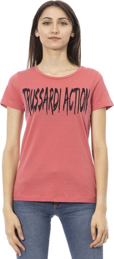Trussardi Action Koszulka T-shirt marki Trussardi Action model 2BT01 kolor Różowy. Odzież damska. Sezon: 2XL