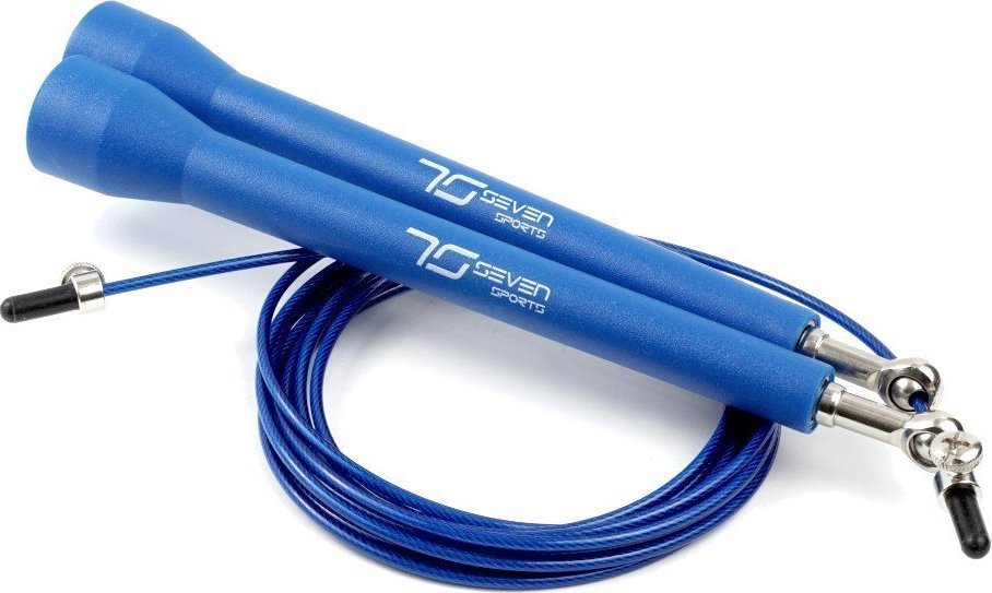 Skakanka sportowa 7sports Skakanka stalowa linka 300 cm niebieska 7SPORTS