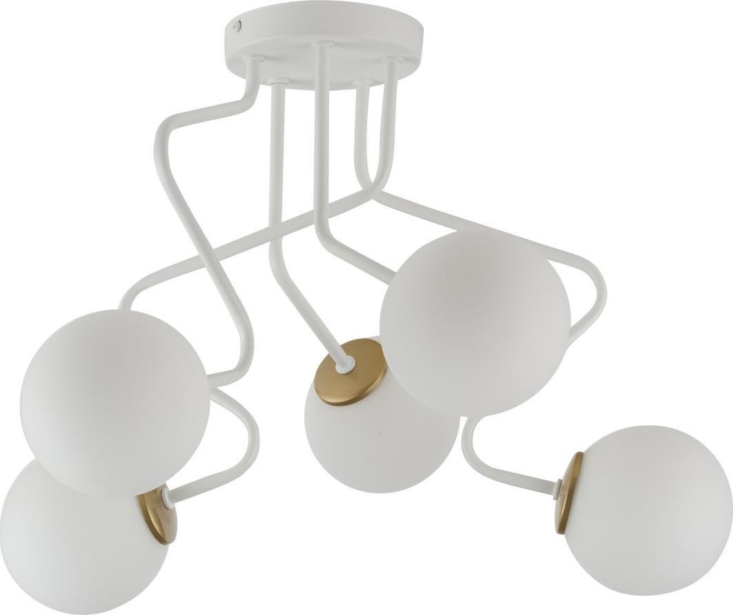 Lampa wisząca Sigma Plafon lampa industrialna ZIGZAG 33306 Sigma szklane kule do sypialni białe złote