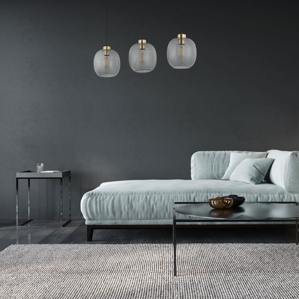 TK Lighting Omega 4574 lampa wisząca zwis 3x15W E27 grafitowa/złota