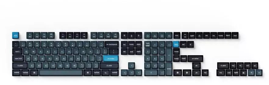 Klawiatura Keychron Double Shot KSA PBT Full Keycap Set | Dark Szary & Greyish Niebieski