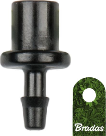 Bradas Łącznik do emiterów i kroplowników patykowych wejście 5mm wtyk na wąż 3x5mm Bradas 0421