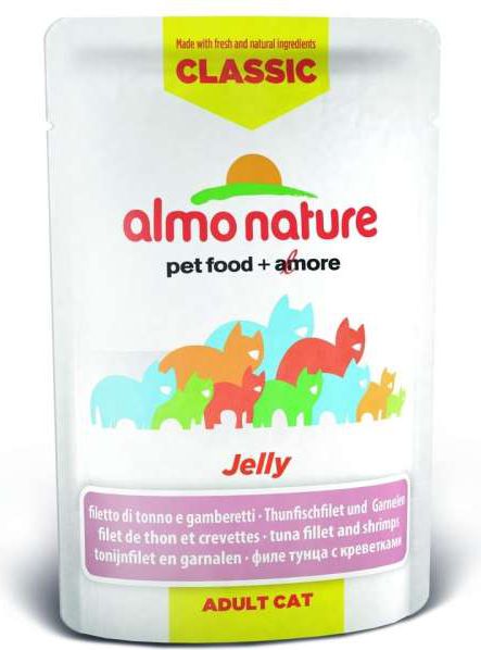 Almo Nature JELLY KOT 55g TUNA KREWETKA saszetka