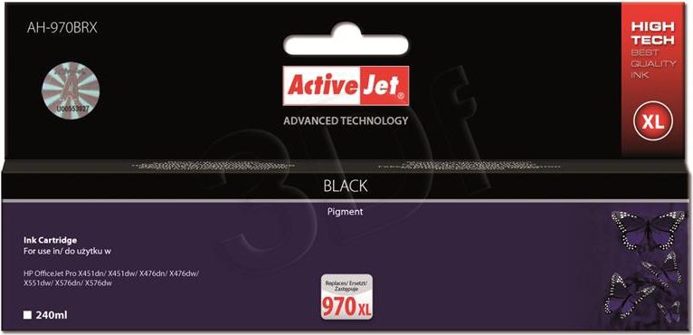 Tusz Activejet tusz czarny do drukarki HP zamiennik 970XL CN625AE (AH-970BRX)