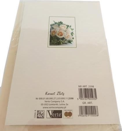 Verte PROMO Karnet złoty Wszystkiego najlepszego p5 Verte cena za 1szt