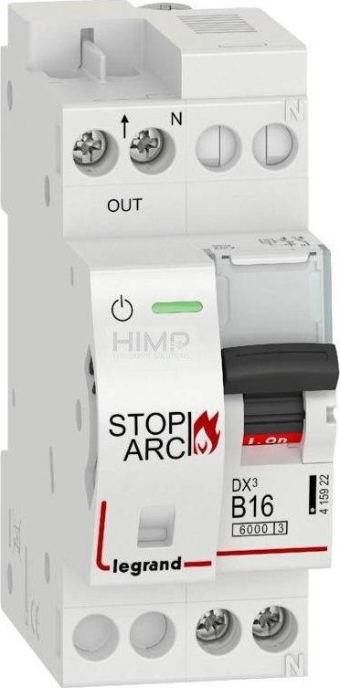 Legrand Przeciwpożarowy detektor iskrzenia DX3 STOP ARC zintegrowany z wyłącznikiem 1P+N 6kA B16 415922
